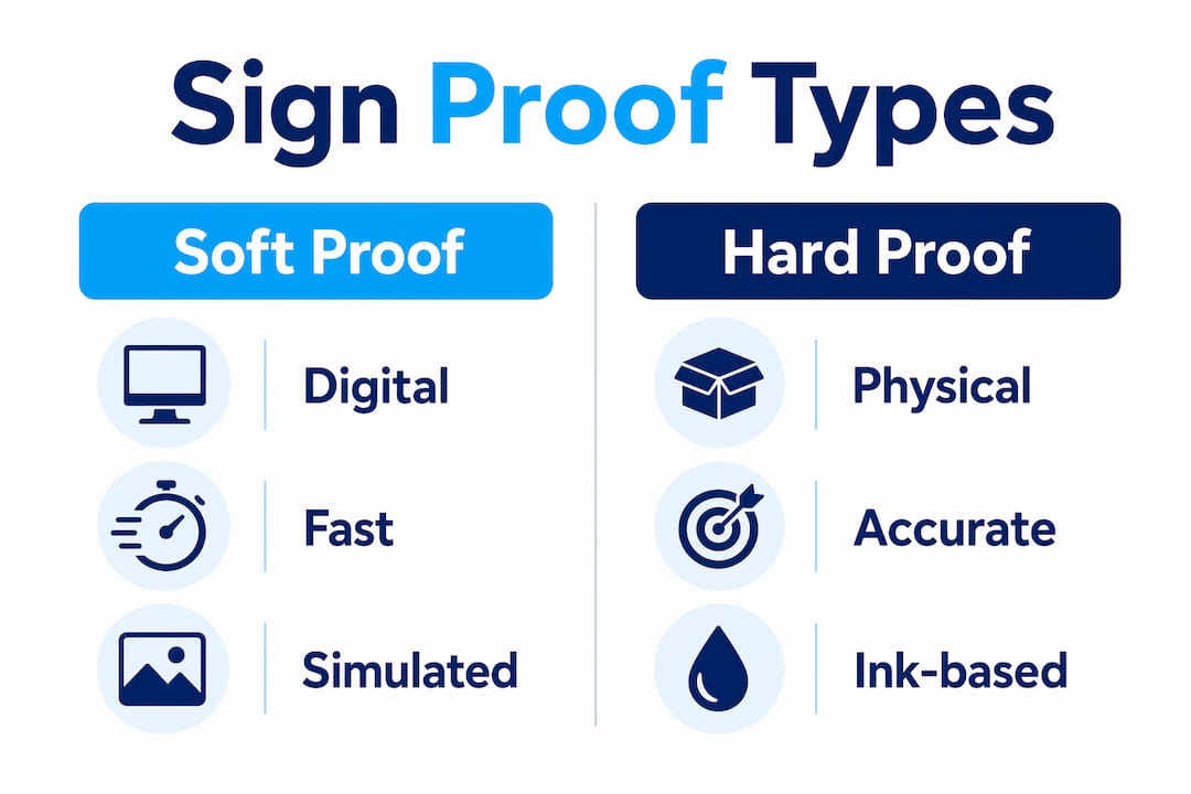 Infographic comparing soft and hard sign proofs