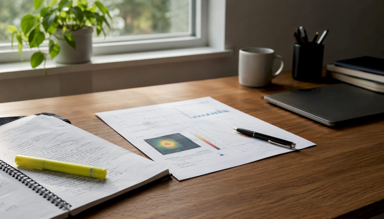 Photometric report and led light sample on desk