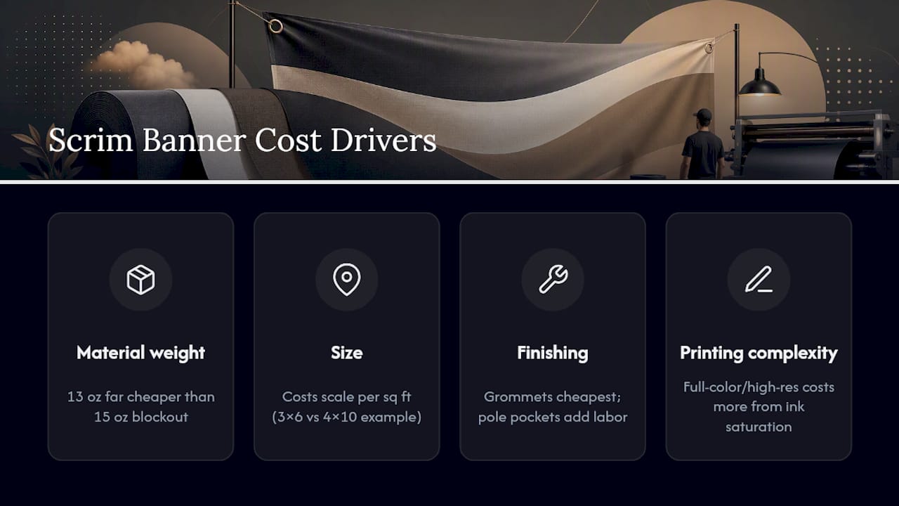 Four factors that drive scrim banner cost