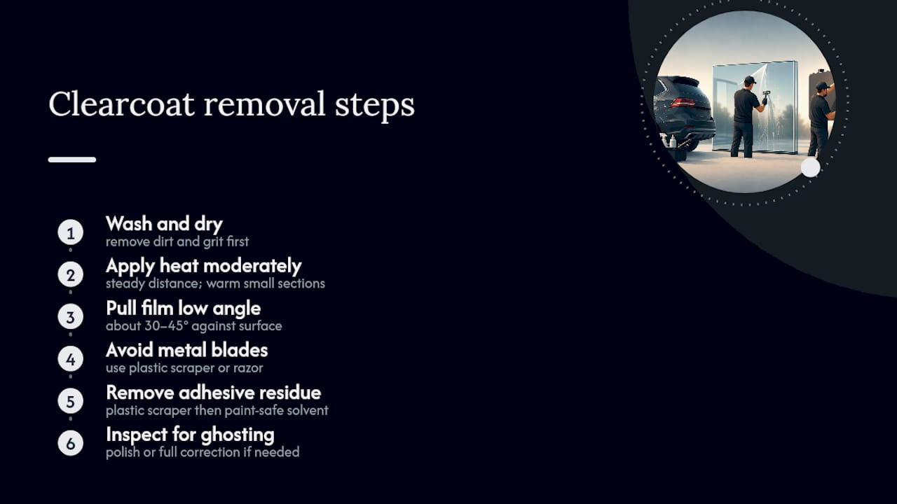 Step-by-step vehicle decal removal process