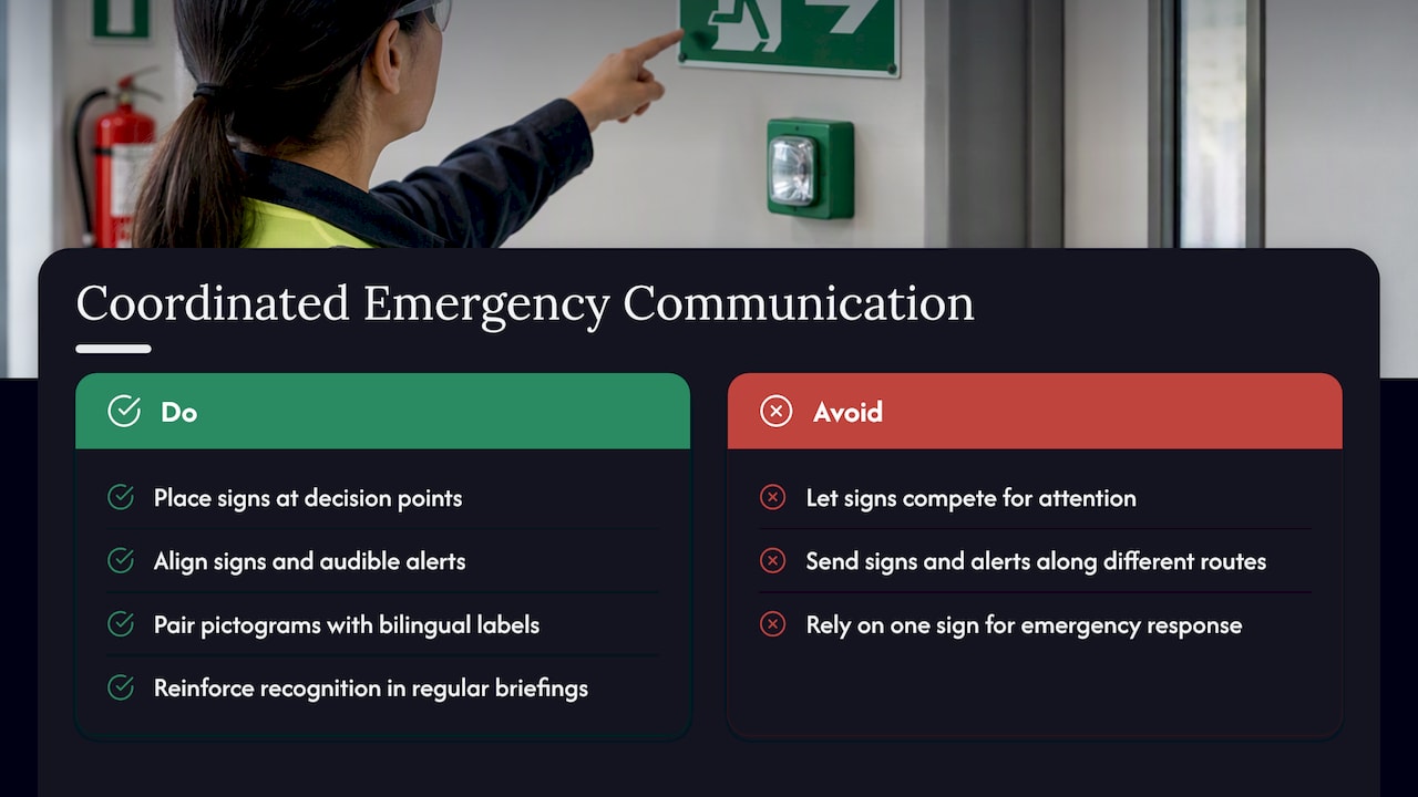 Diagram of coordinated facility safety communication