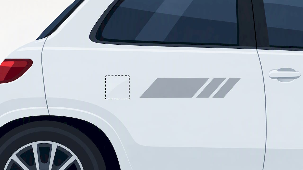 Illustration of testing a small vehicle surface patch